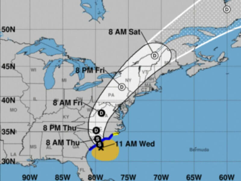 tropical storm debbie weather track